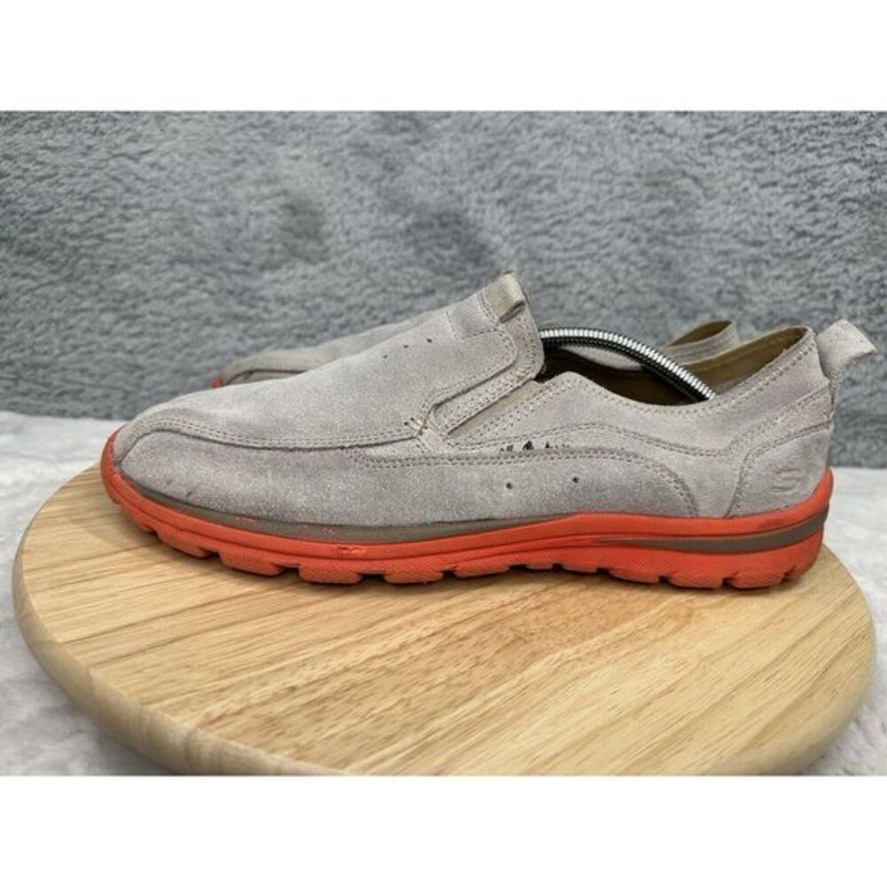 Skechers Relaxed Fit Shoes Mens 13 Rayland Loafers Gray‎ Leather Casual SN63696